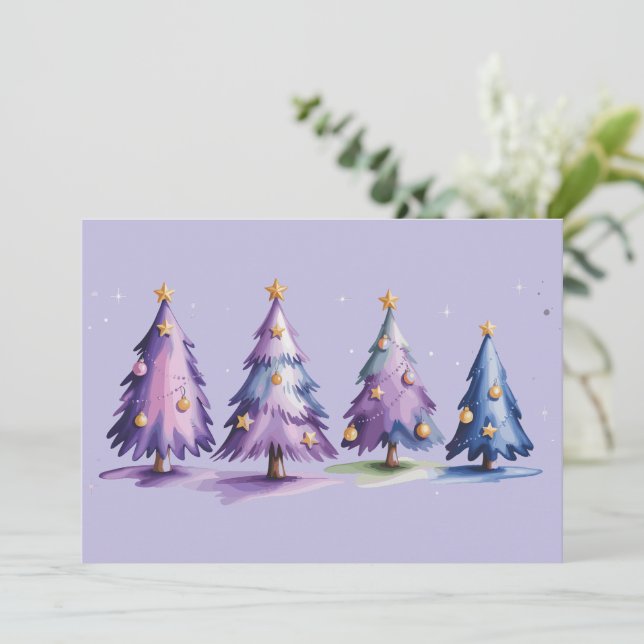 Purple Christmas Trees Winter Holiday (Standing Front)