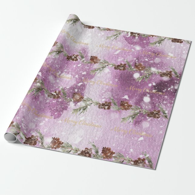 Purple christmas wrapping paper (Unrolled)