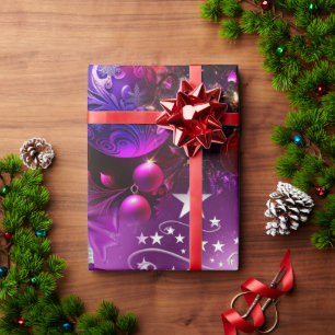 Purple Christmas Wrapping Paper