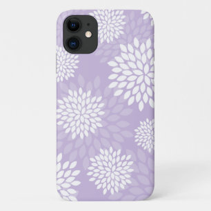 Purple Chrysanthemums Floral Pattern iPhone 11 Case