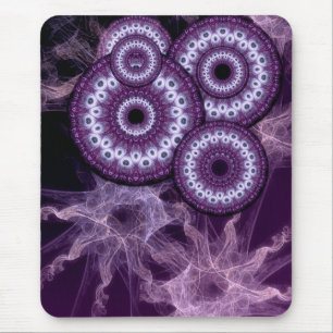 Purple Circle Fractal Fantasy Mouse Pad
