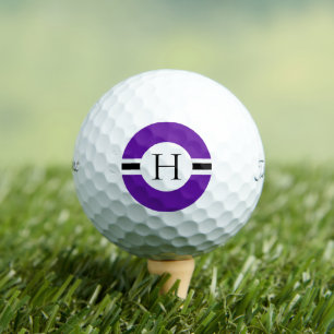 Purple Circle Personalised Golf Ball (3) HAMbWG