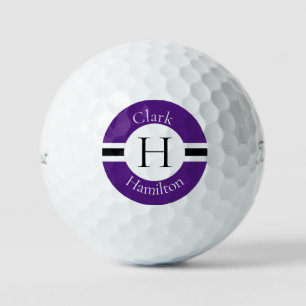 Purple Circle Personalised Golf Ball (3) HAMbWG