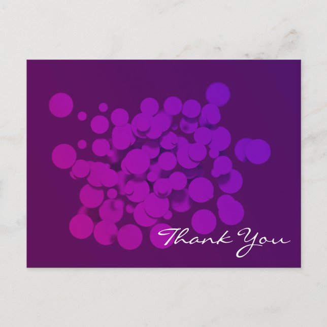 Purple Circles Abstract Background Thank You Postcard (Front)