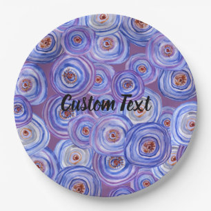 Purple Circles Custom Text Paper Plates