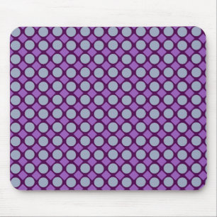 Purple Circles & Square Pattern Mouse Pad