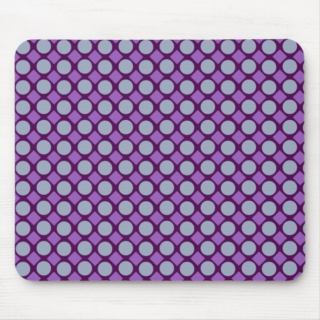 Purple Circles & Square Pattern Mouse Pad (Front)