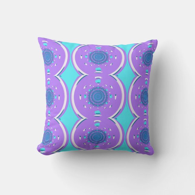 Purple Circular Dimensional Pattern Cushion (Front)