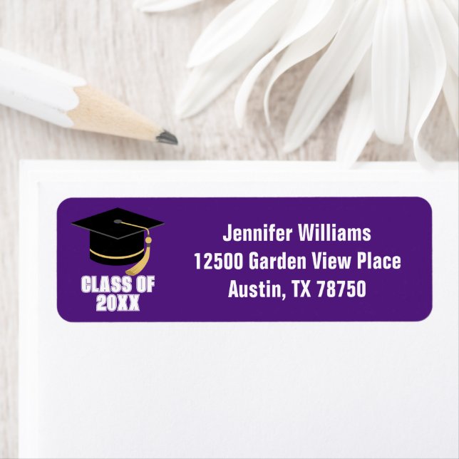 Purple Class of 2023 Graduation Return Address Label (Insitu)