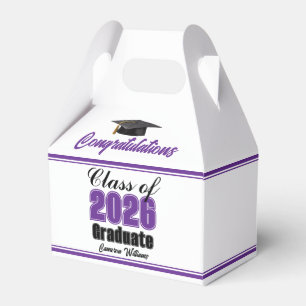 Purple Class of 2026 Custom Graduation Party Favour Box
