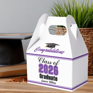 Purple Class of 2026 Custom Graduation Party Favour Box