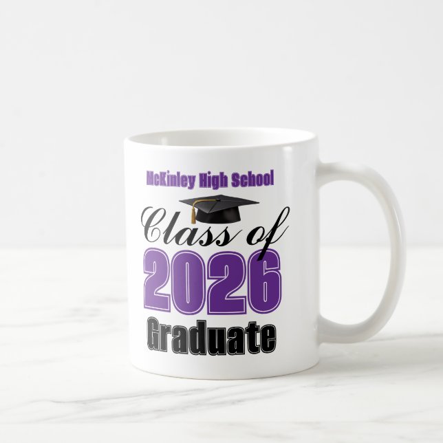 Purple Class of 2026 Graduation Keepsake Coffee Mug (Right)