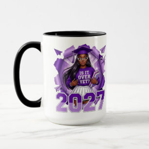 Purple Class of 2027 Black Woman Graduation  Mug