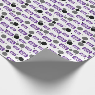 Purple "Class Of" Dog Tag and Dots Pattern Wrapping Paper