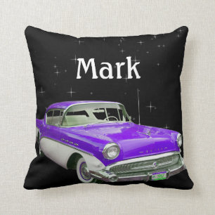 Purple Classic Muscle Car Birthday Bash Cushion