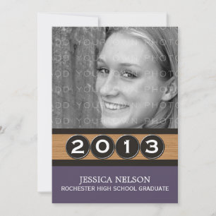 Purple Classy Keys Graduation Invitation
