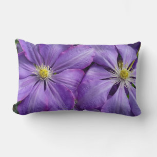 Purple clematis beauty lumbar cushion