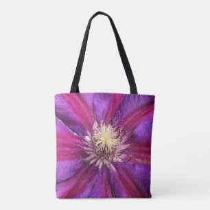 Purple Clematis Blossom Tote Bag