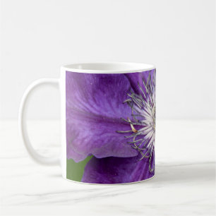 Purple clematis flower coffee mug