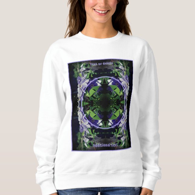 Purple Clematis Flower Frame Create Your Own Photo Sweatshirt (Front)