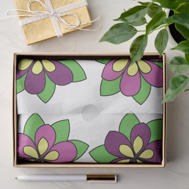 Purple Clematis Flower Tissue Paper (Gift)