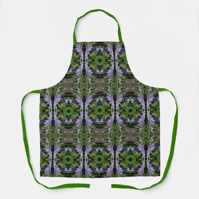 Purple Clematis Flowers Abstract Pattern    Apron (Front)