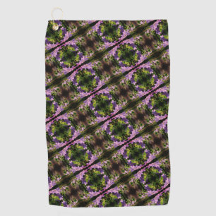 Purple Clematis Flowers Abstract Pattern      Golf Towel