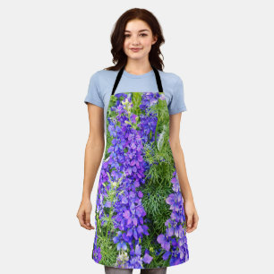 Purple Clematis Flowers In Bloom, Full Print Apron