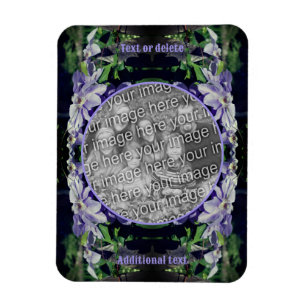 Purple Clematis On Fence Frame Add Your Photo Magnet