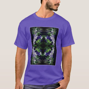 Purple Clematis On Fence In Sunlight Abstract T-Shirt