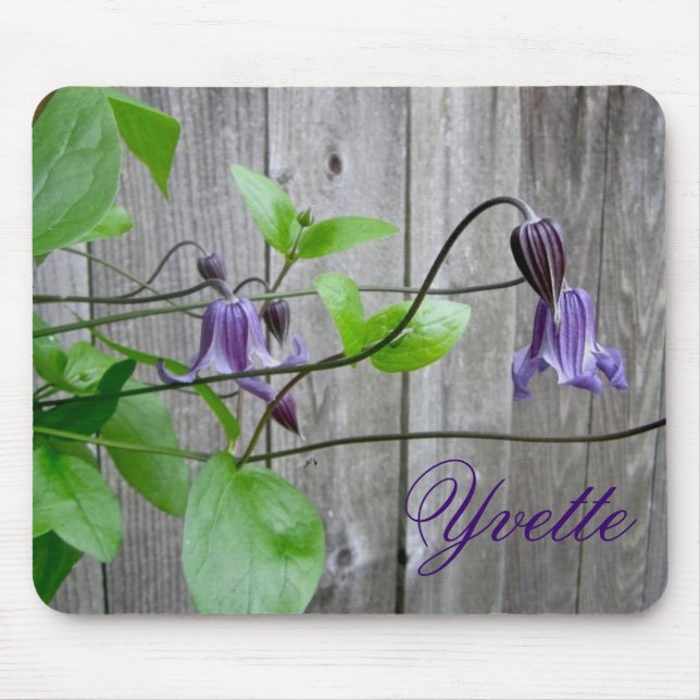 Purple Clematis Roguchi Personalised Mousepad (Front)