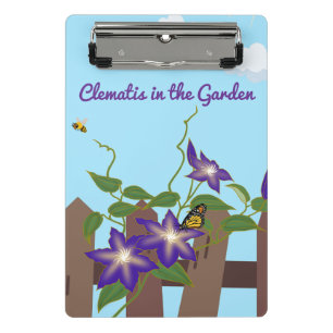 Purple Clematis Vine in the Garden Mini Clipboard