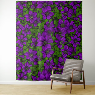 Purple Clematis vine Tapestry