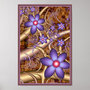 Purple Climbing Flowers Poster