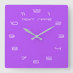 Purple Clock Personalised Custom Text and Colour