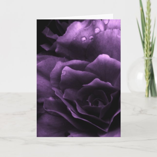 Purple Close Up of a Double Begonia Card (Front)