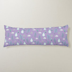 "Purple Cloud & Tree Pattern Body Pillow