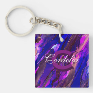 Purple Clouds cape with Copper Key Ring