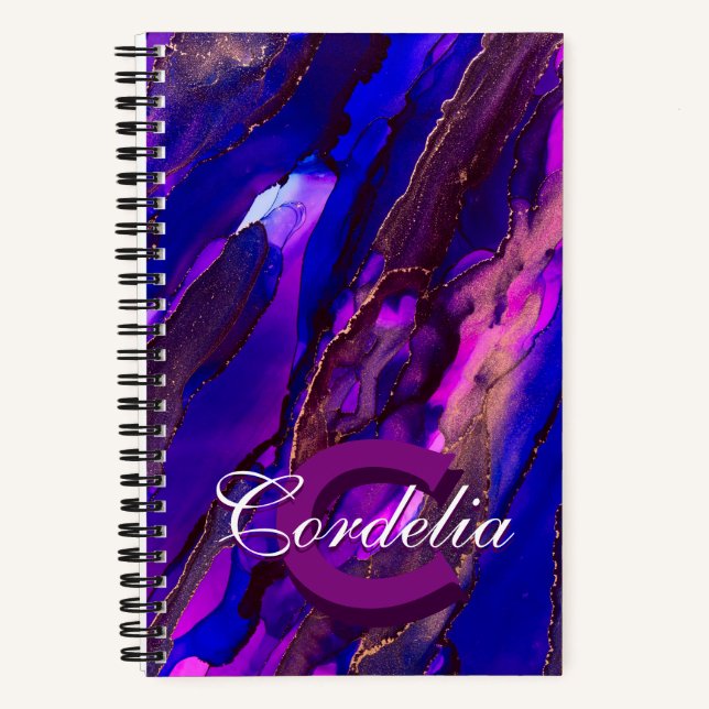Purple Clouds cape with Copper Notebook (Front)