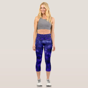 Purple Clouds Capri Leggings