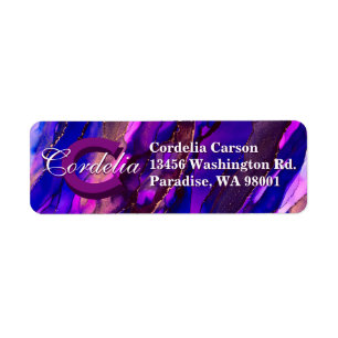 Purple Cloudscape with Copper Return Address Label
