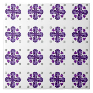 Purple Clover Ceramic Tile