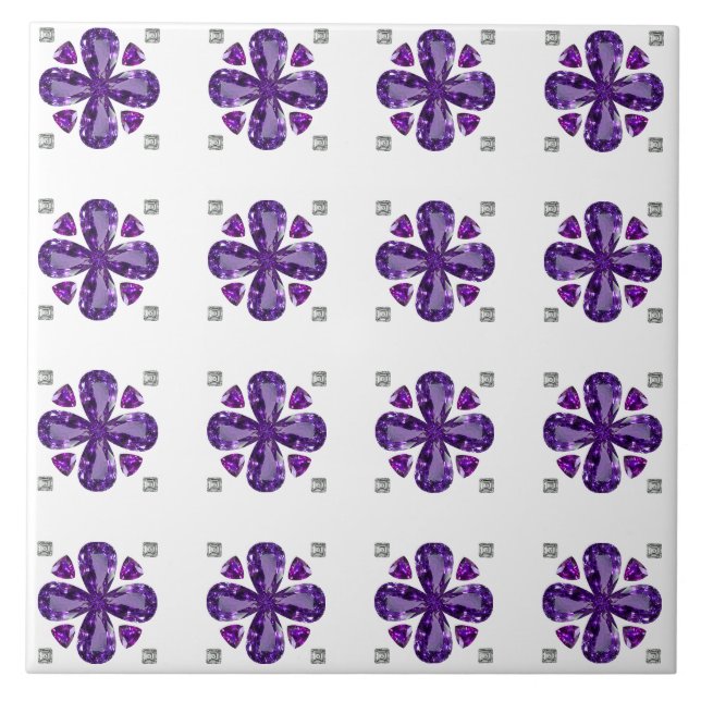 Purple Clover Ceramic Tile (Front)