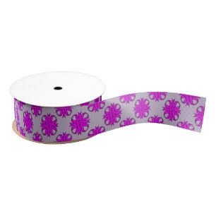 Purple Clover Ribbon by Kenneth Yoncich Grosgrain Ribbon