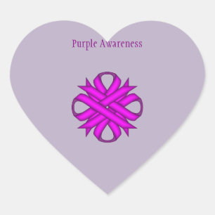 Purple Clover Ribbon by Kenneth Yoncich Heart Sticker