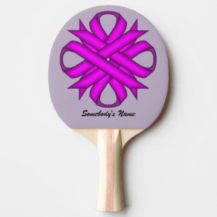 Purple Clover Ribbon by Kenneth Yoncich Ping Pong Paddle
