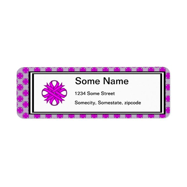 Purple Clover Ribbon by Kenneth Yoncich Return Address Label (Front)
