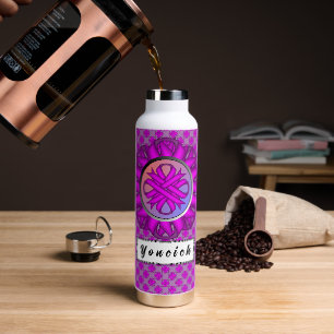 Purple Clover Ribbon by Kenneth Yoncich Water Bottle