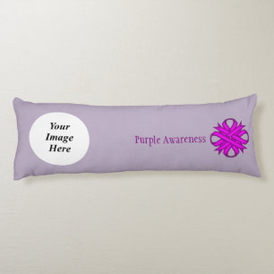 Purple Clover Ribbon Template by Kenneth Yoncich Body Cushion