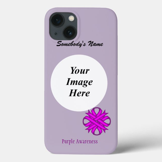 Purple Clover Ribbon Template by Kenneth Yoncich Case-Mate iPhone Case (Back)